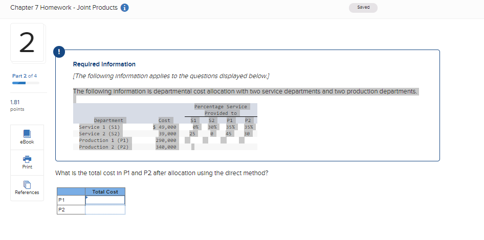 Chapter 7 Homework - Joint Products Saved 2 ! Part 2