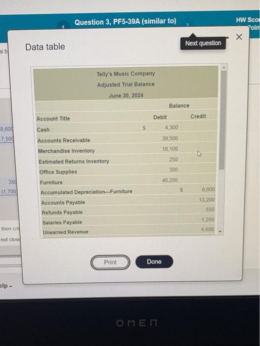 Can someone help me answer requirement 3 thank you. Question 3, PF5-39A