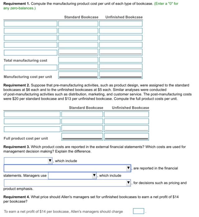 the standard bookcases at $6 each and to the unfinished bookcases at
