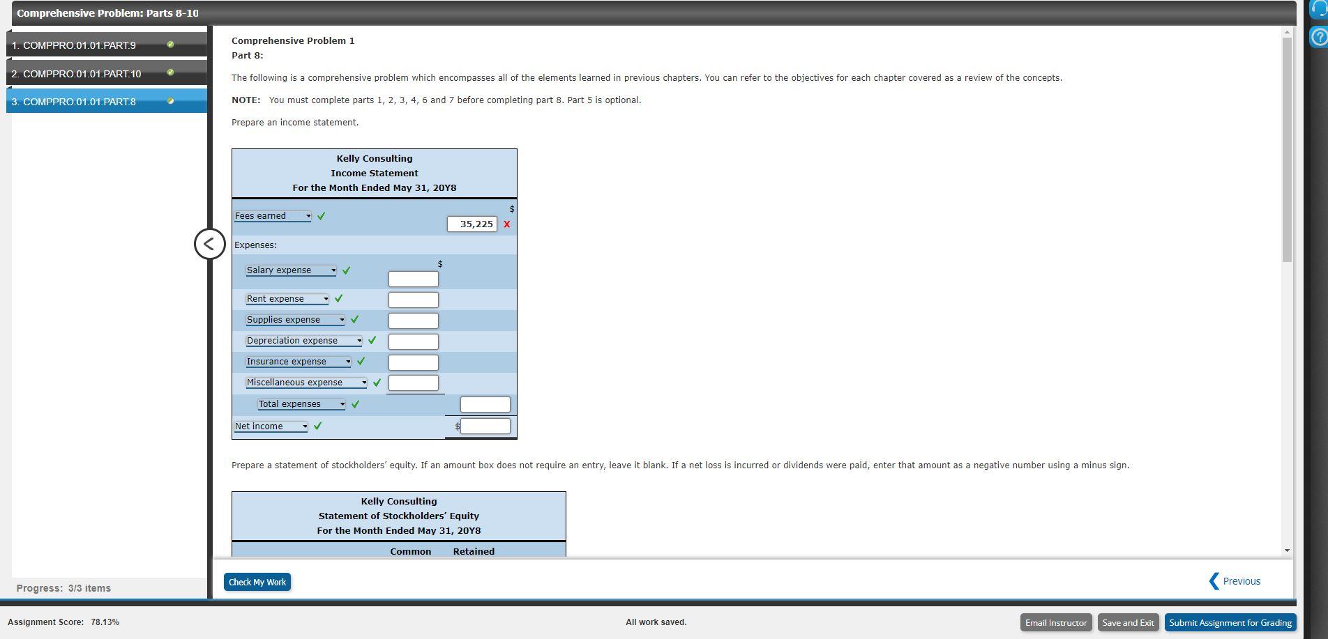 Comprehensive Problem 1 Part 8: The following is a comprehensive problem which