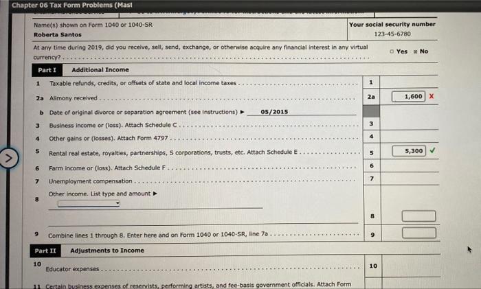 is 111-11-1112, and June's is 123-45-6788. Roberta has never owned or used