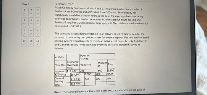  Page 1 1 2 3 4 5 Reference: 05-01 Acton Company