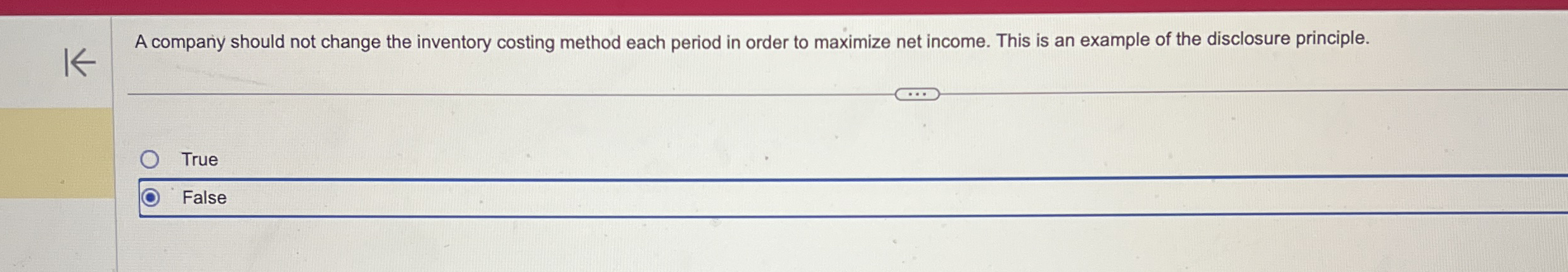  A company should not change the inventory costing method each period