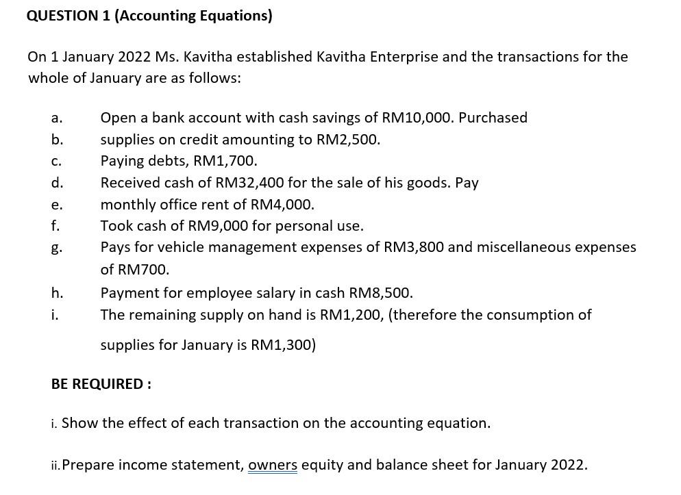 URGENT !!!!!!!!! PLEASE ANSWER ASAP!!!!!!!!!!!!!! QUESTION 1 (Accounting Equations) On 1