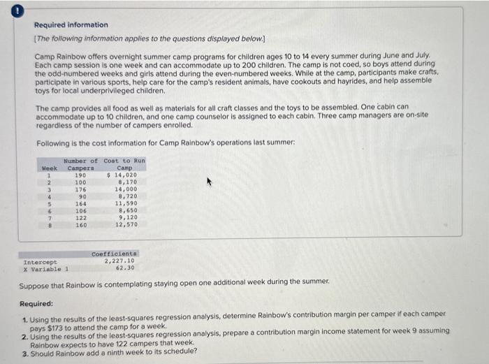  Im unsure why Im getting it wrong Required information [The following