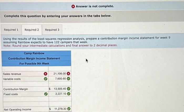 information applies to the questions displayed below.] Camp Rainbow offers overnight summer