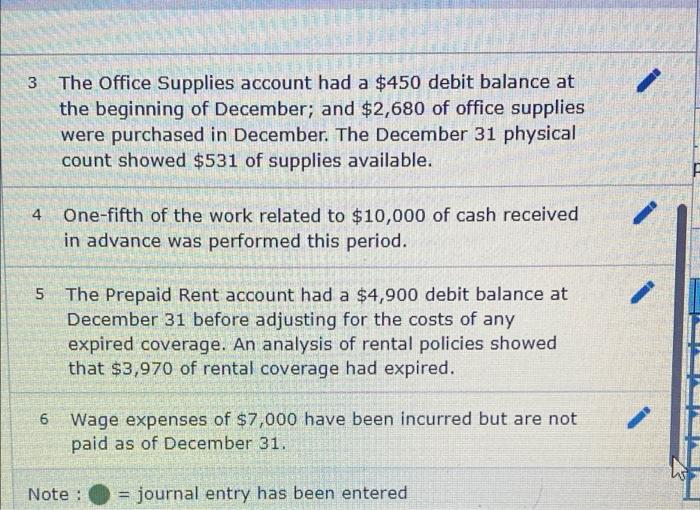 The Prepaid Insurance account had a $9,000 debit balance at December 31