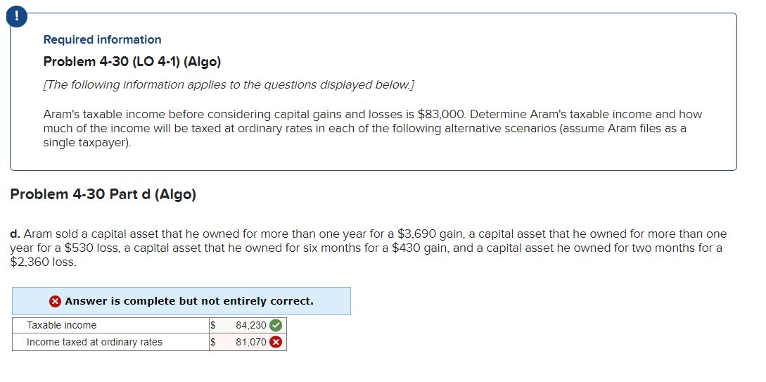  Problem 4-30(LO 4-1)(Algo) Skip to question [The following information applies to