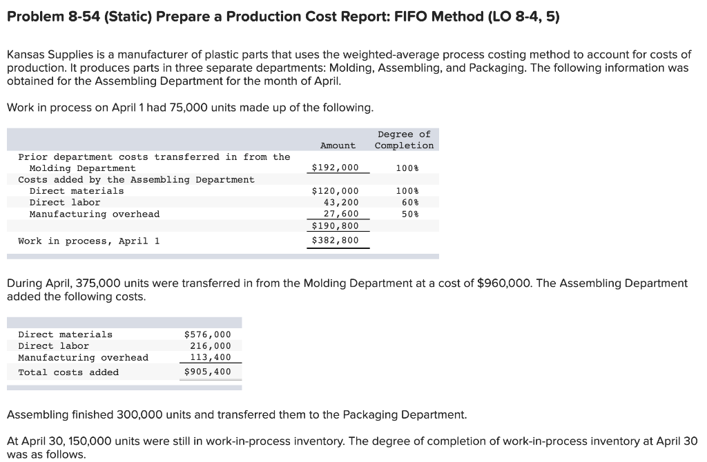  *Please keep in mind this asks for the FIFO method* I'd