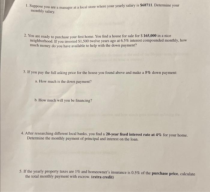 need help with 5-9 1. Suppose you are a manager at a