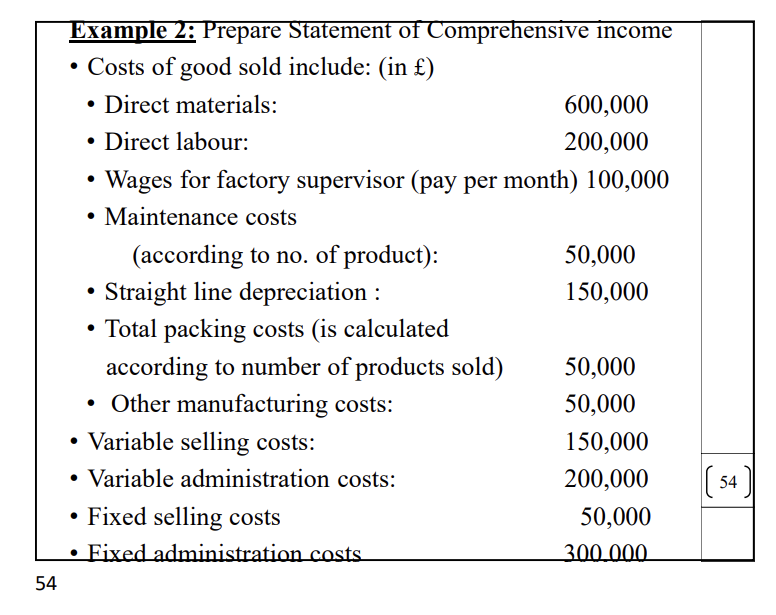  sales amount = 10000 Example 2: Prepare Statement of Comprehensive income
