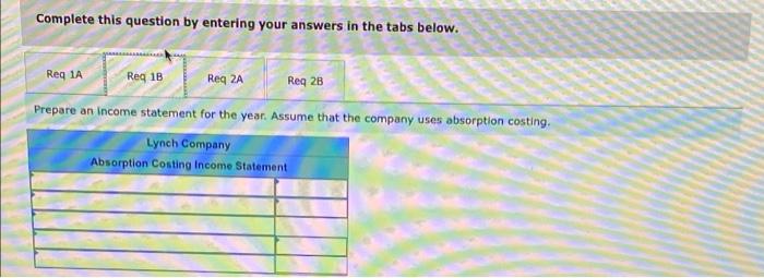 product. The following costs were incurred during the company's first year of