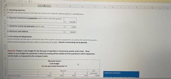 (30 marks) G N Mountain Sports has aquired an open line of