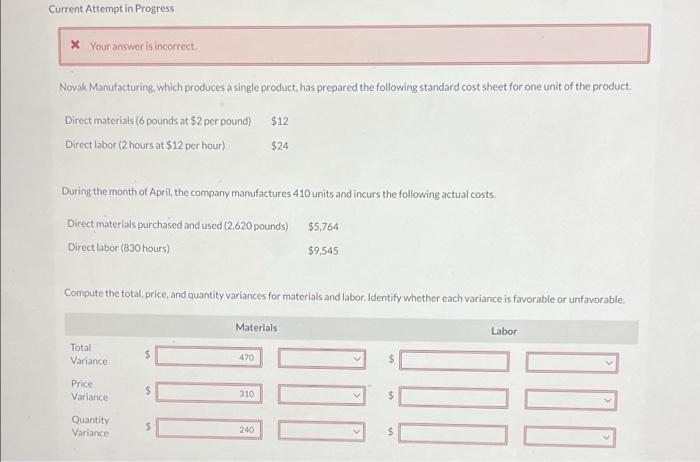 need help please!!thank you! Current Attempt in Progress * Your answer is