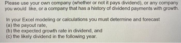 please help with the assignment and ise any company you'd like. Please