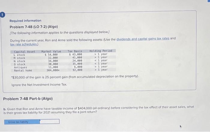 information applies to the questions displayed below.) During the current year, Ron