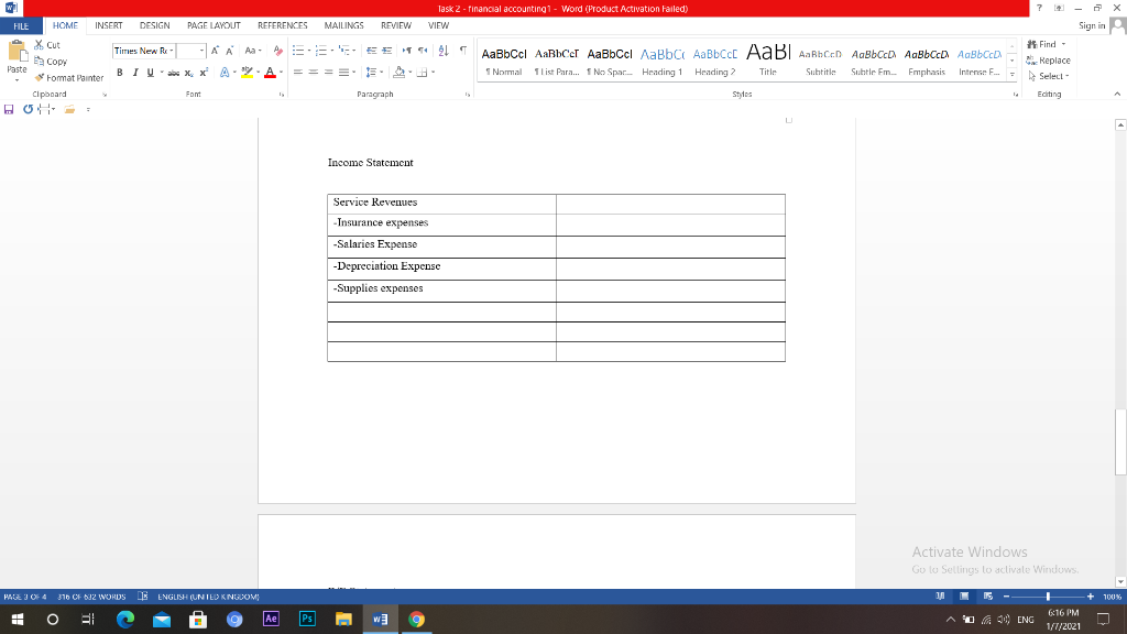appropriate final accounts such as profit and loss account, owners equity statement,