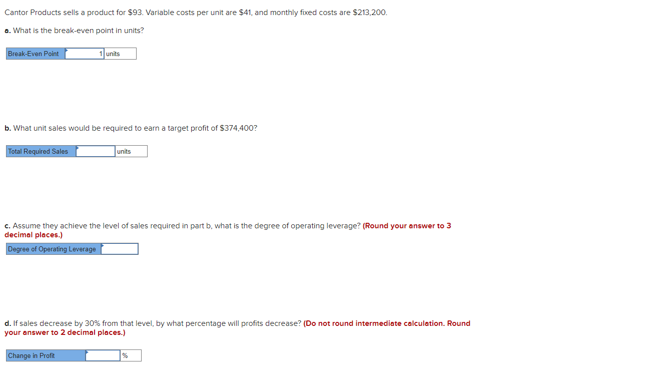 $27.80 for each unit plus a $10 selling expense per unit. Fixed