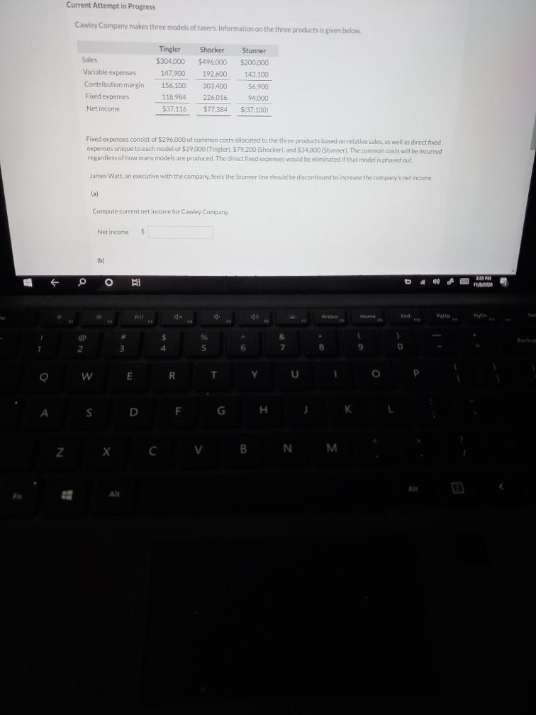  c. no yes increase decrease Current Attempt in Progress Cawley Company