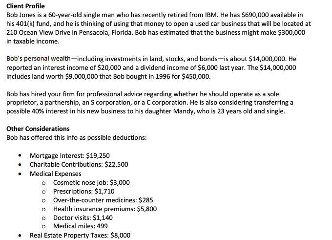For an S-CORP.. pleaseeeee Specifically, the following critical elements must be addressed: