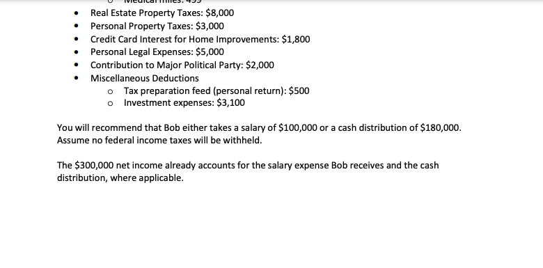 A. Prepare the appropriate schedule(s) and tax form(s) for the recommended business