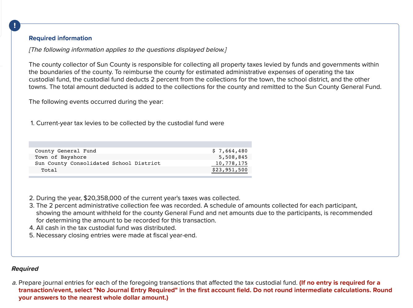 Please help complete the missing numbers. Required information [The following information applies