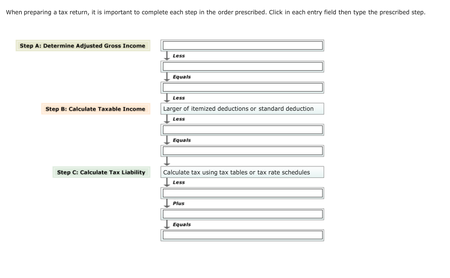  When preparing a tax return, it is important to complete each