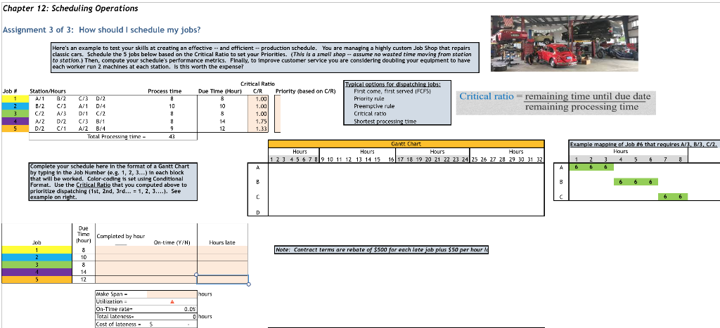  Chapter 12: Scheduling Operations Assignment 3 of 3: How should I