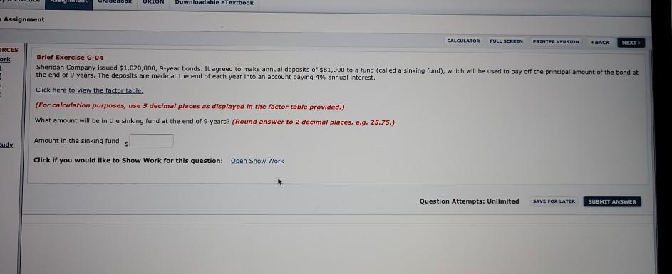 doloDOR KION Downloadable eTextbook Assignment CALCULATOR FULL SCREEN PRINTER VERSION 4