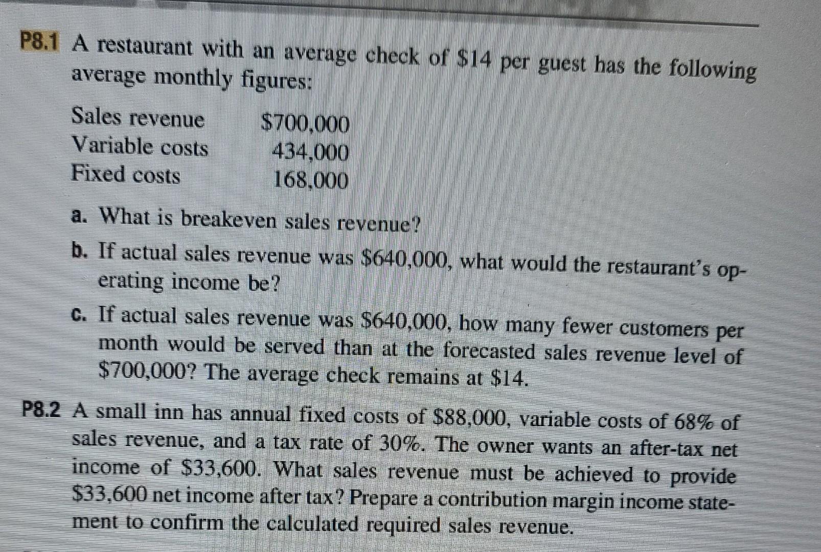 I need help in this homework please Complete problem P8.1 and P8.2