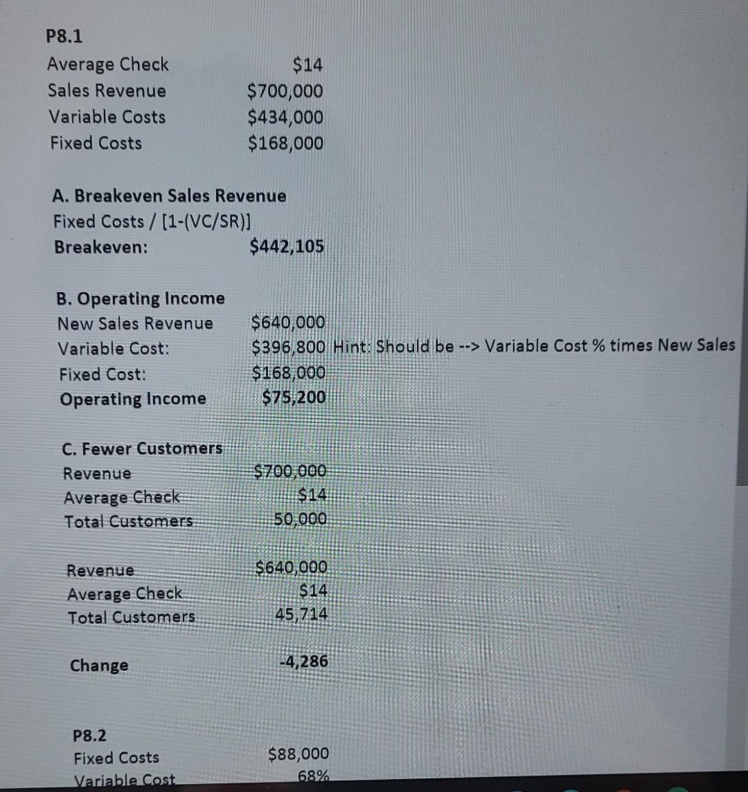 A restaurant with an average check of $14 per guest has the