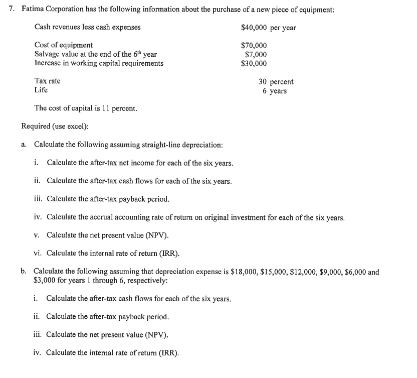 See problem below Please don't miss part b Thank you 7. Fatima