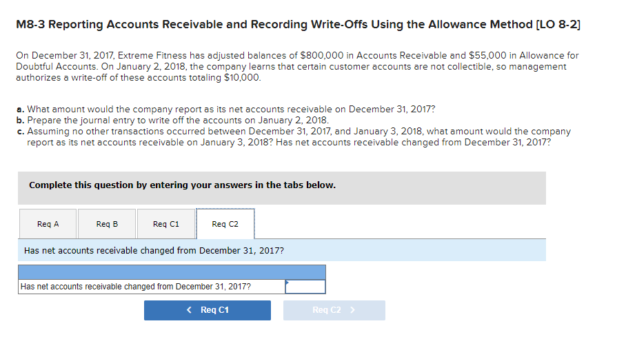 [LO 8-2] On December 31, 2017, Extreme Fitness has adjusted balances of