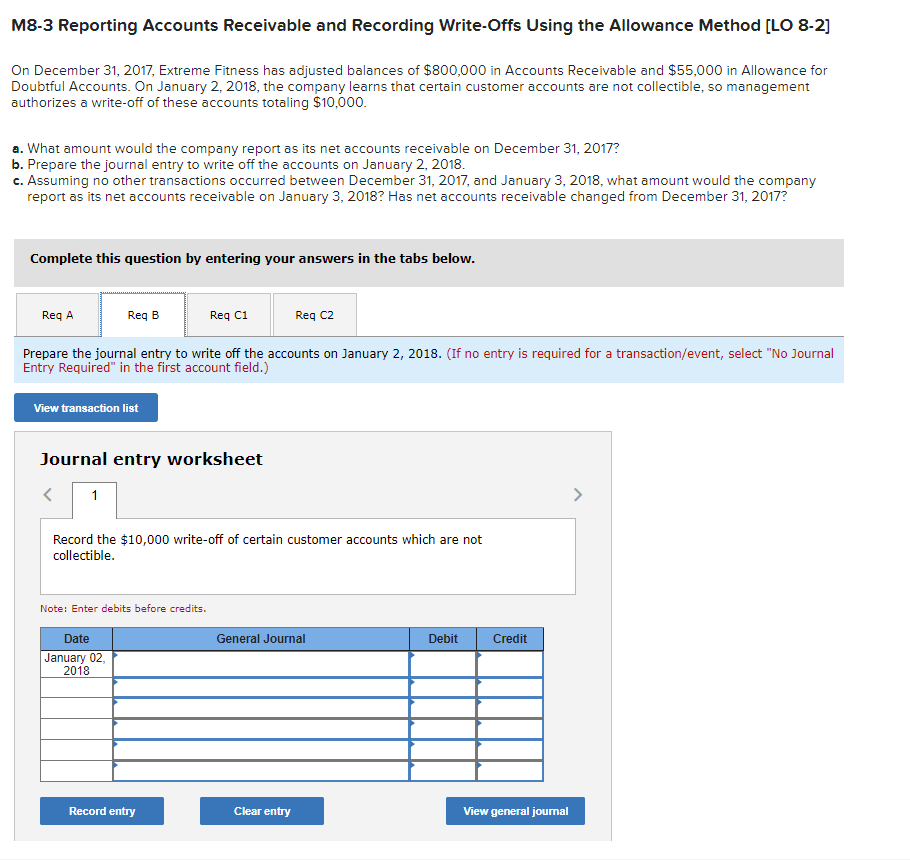 January 2, 2018, the company learns that certain customer accounts are not