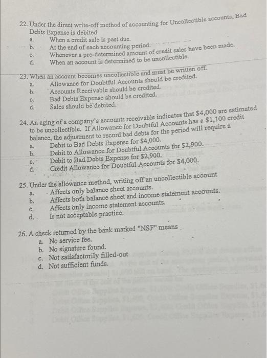 multiple choice acc B b. c. d. 2 b. C. d. 22.