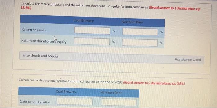 Beer Ltd, two competitors, follow (amounts in thousands): Cool Brewery Ltd Northern