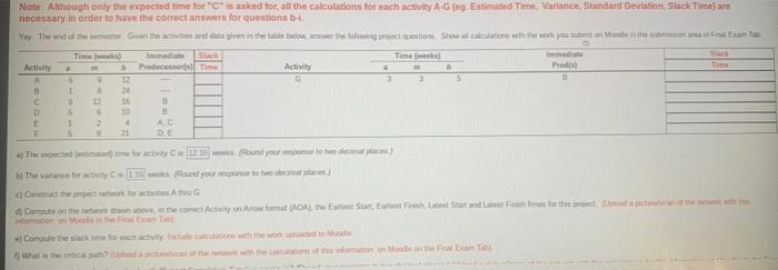 Time Varianca, Standard Deviation Stack Time are necessary in order to have
