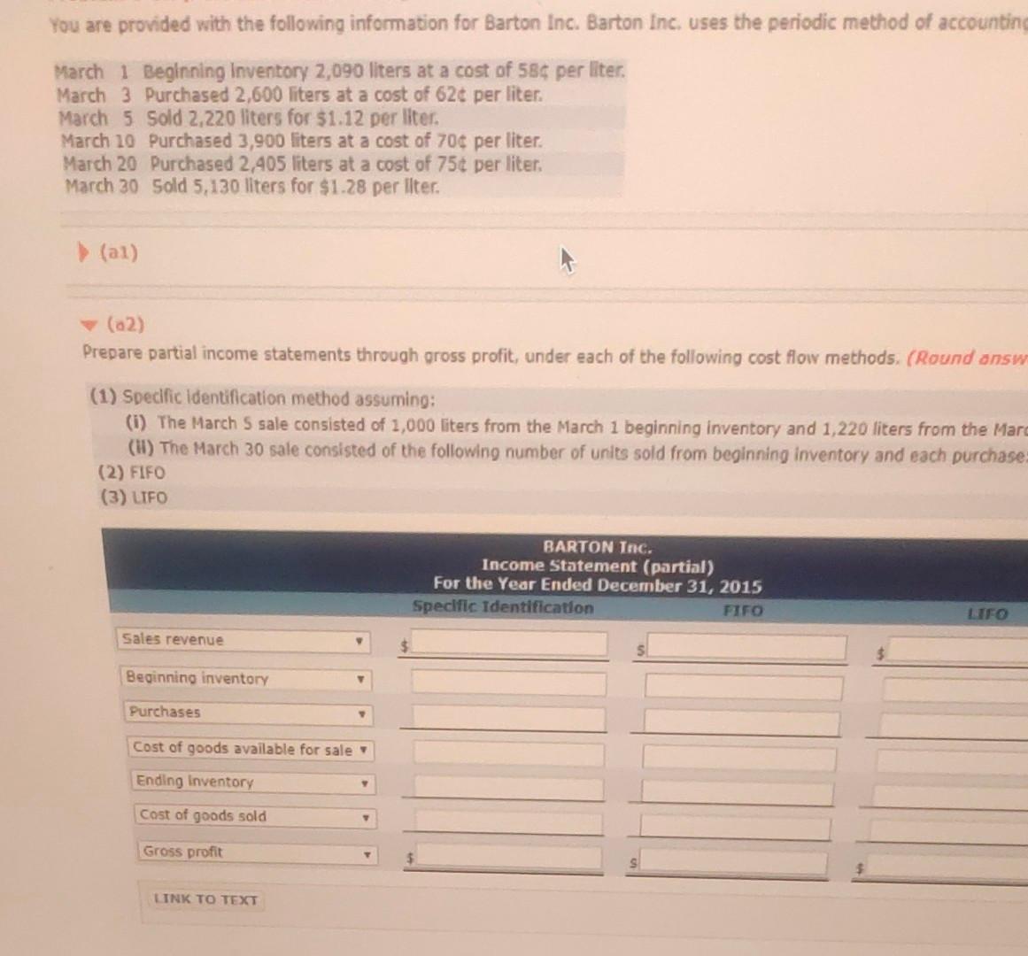 (Total Purchases - Cost of Goods Sold = $7,357.95 - $4,891.55 )