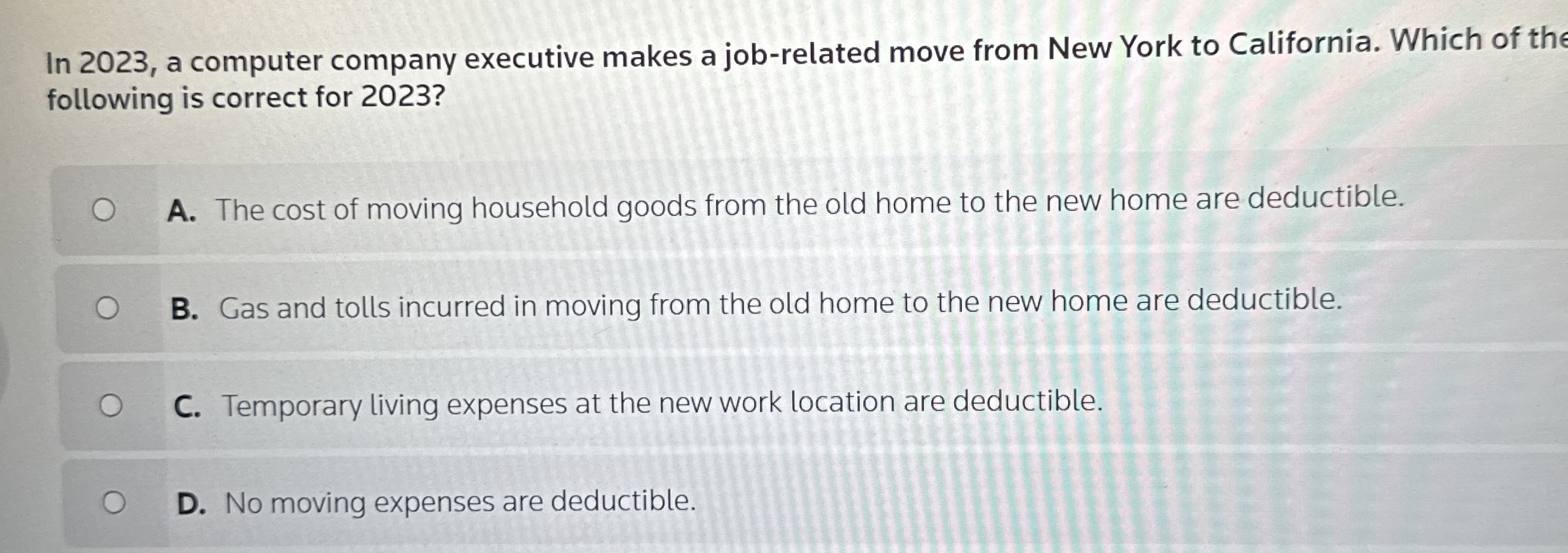  In 2023, a computer company executive makes a job-related move from