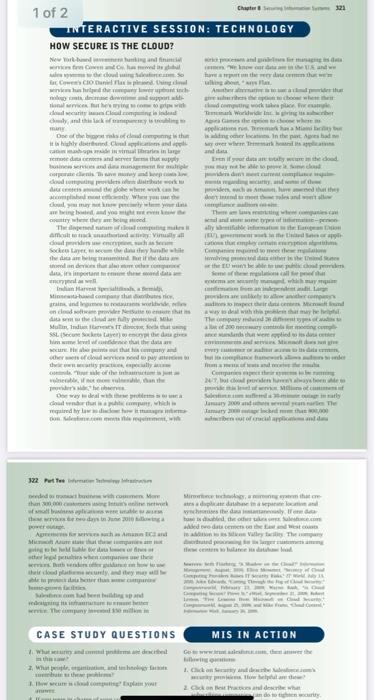 i need the answers for the " case study question" from 1