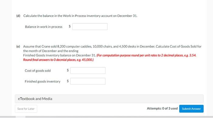 November 30, the Work in Process Inventory consisted of the following jobs: