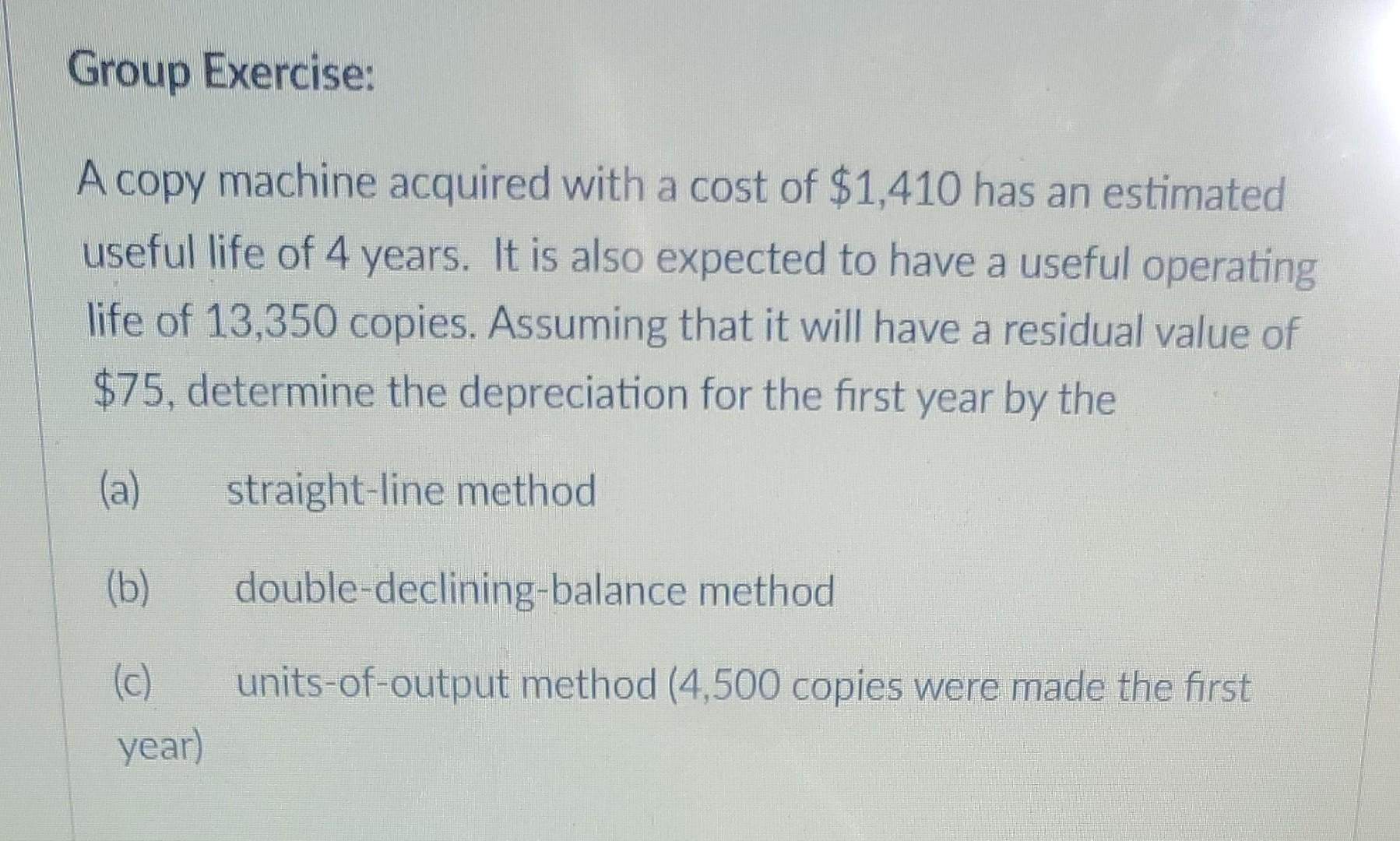 just need help on the multiple choice questions Group Exercise: A