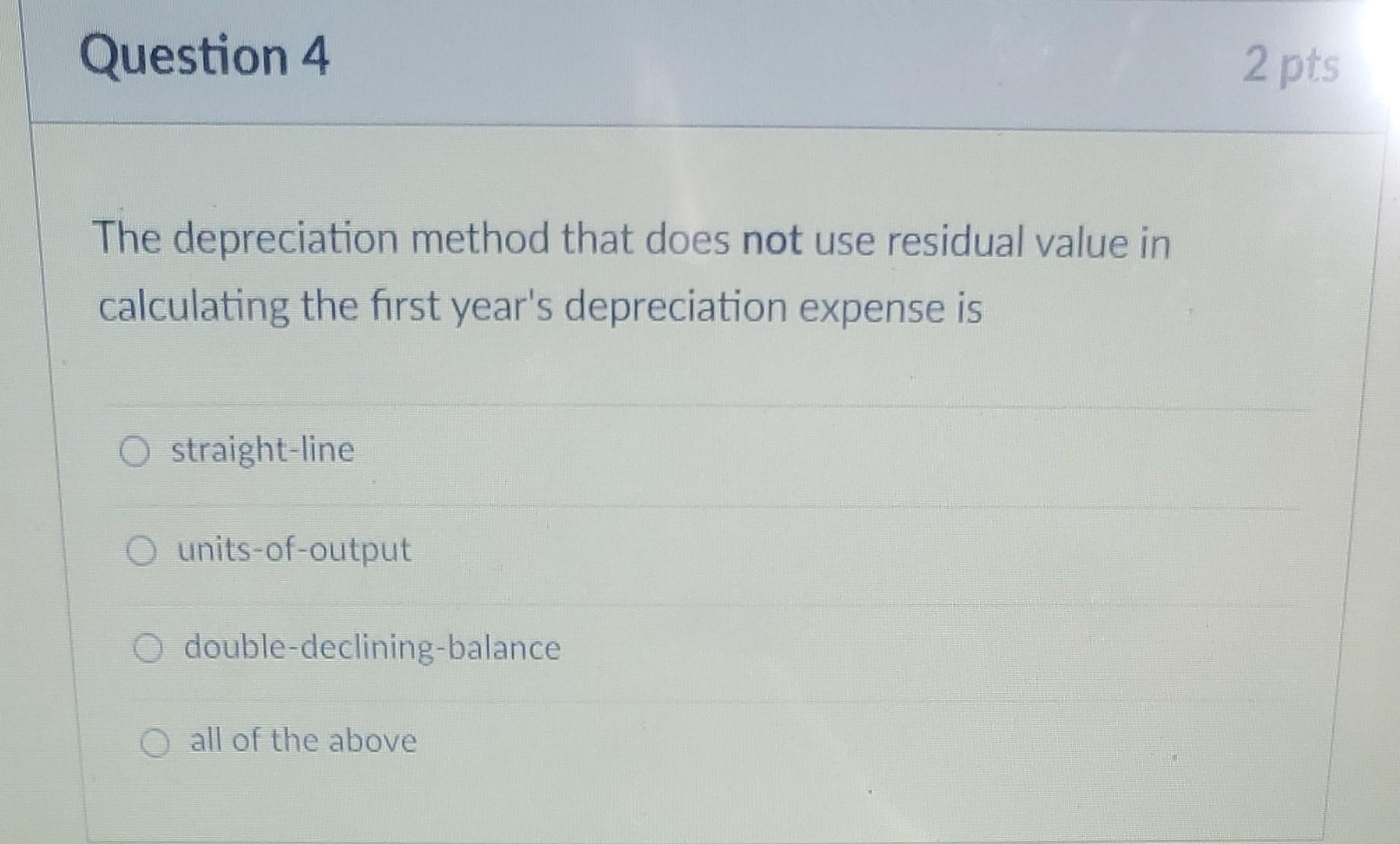 value of $75, determine the depreciation for the first year by the