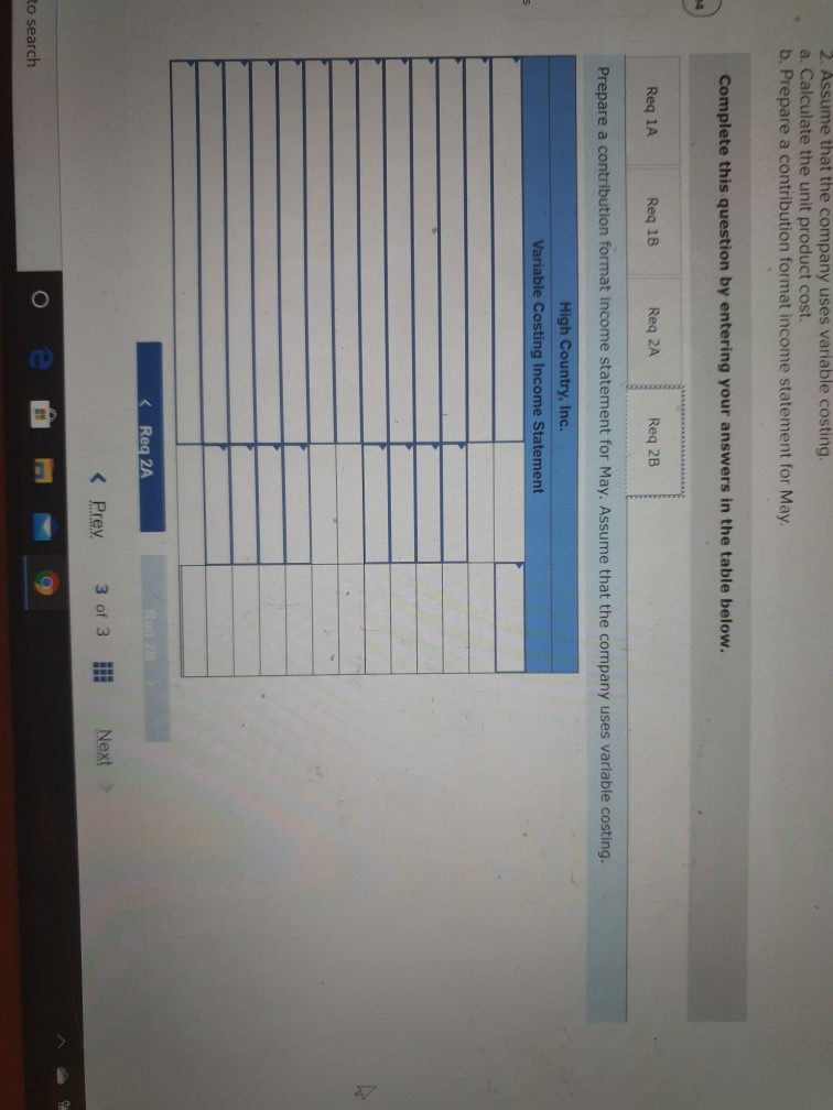 The following cost and revenue data relate to May, the first month