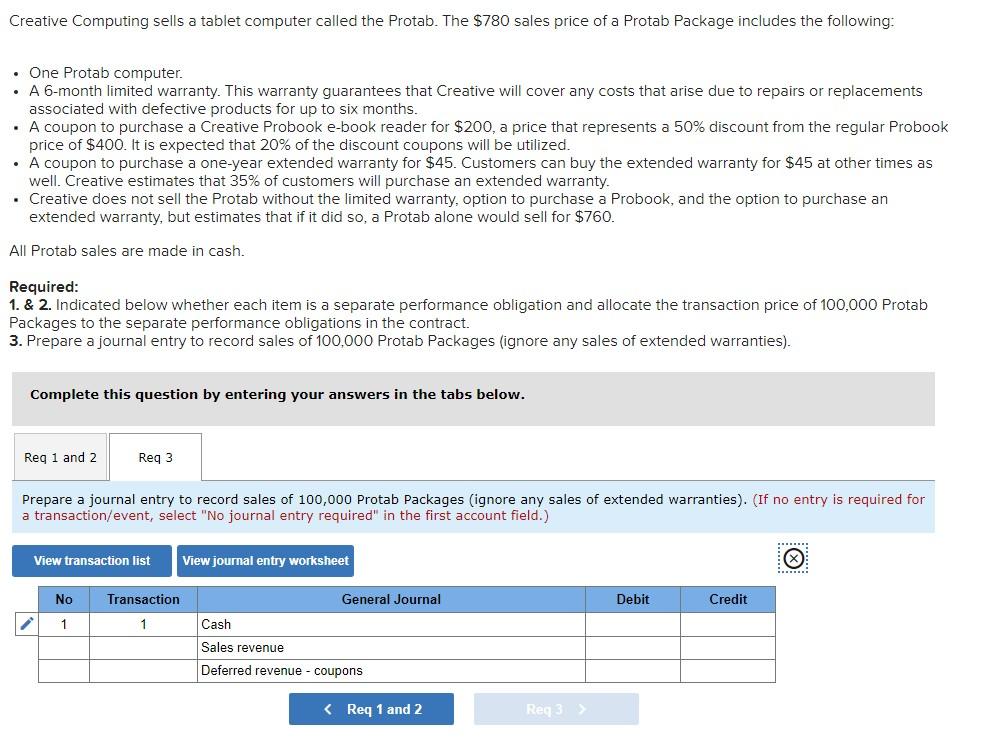 sales price of a Protab Package includes the following: One Protab computer.