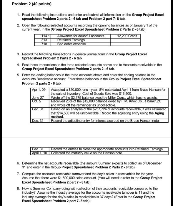 Just need help filling this out. Problem 2 (40 points) 1. Read