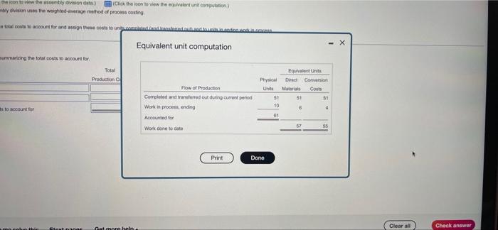 vision uses the weighted average method of process costing Required Surmele costs