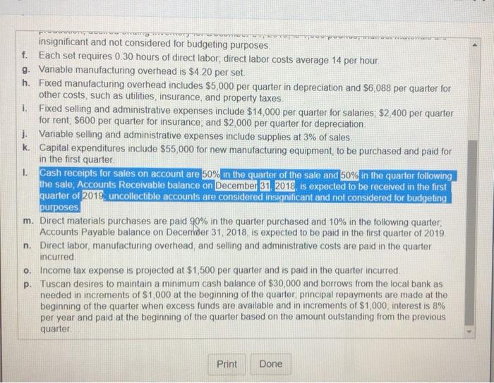 Cash Receipts from Customers First Second Third Fourth Quarter Quarter Quarter Quarter