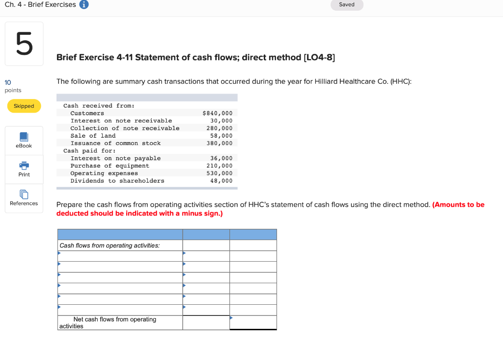 help asap Ch. 4 Brief Exercises i Saved 5 Brief Exercise 4-11