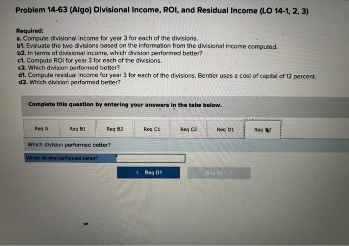 the most recent year (year 3), data from the two divisions shows